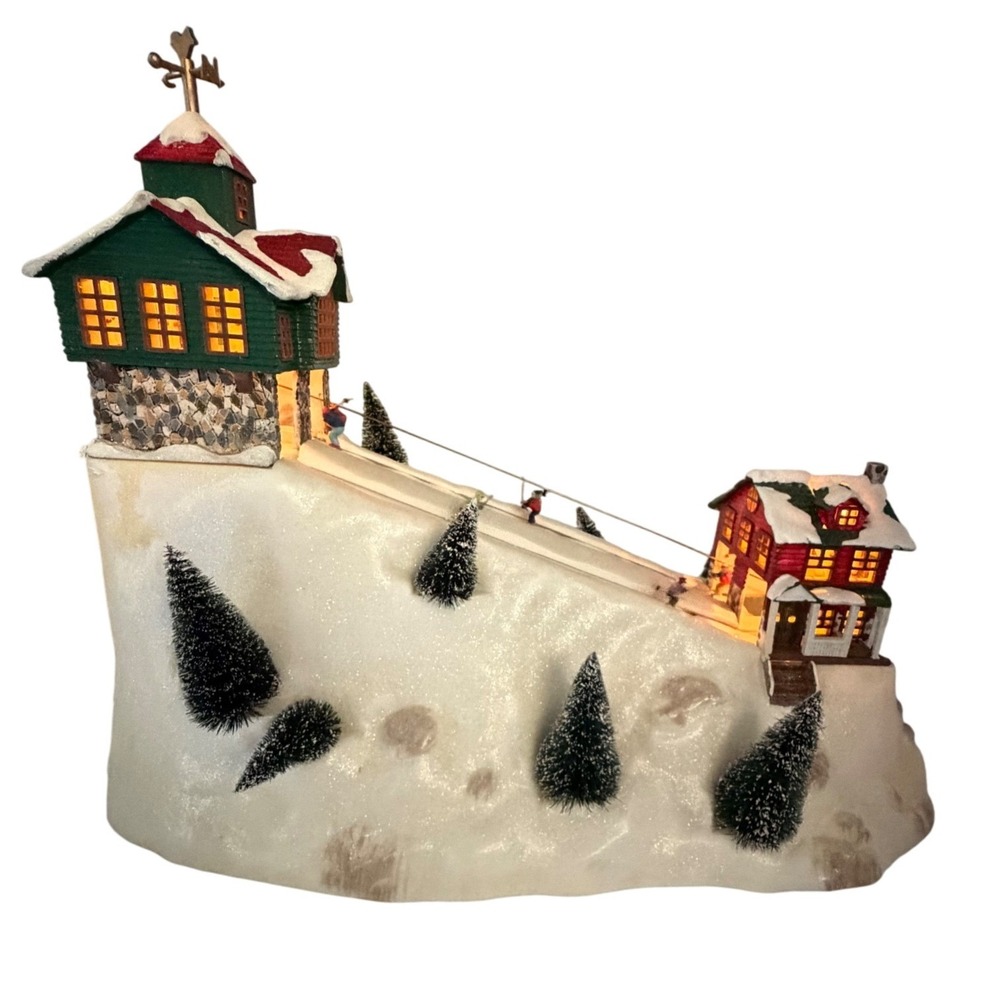 The Village Collection by St. Nicholas Square Ski Hill Vintage Lights Up Working